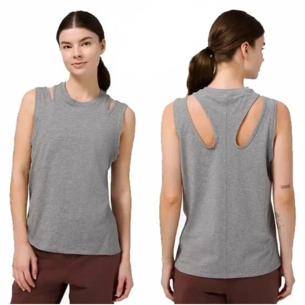 LULULEMON-‎ LA Split Shoulder Muscle Tank Athletic Running Gym Tank NWT size 6
